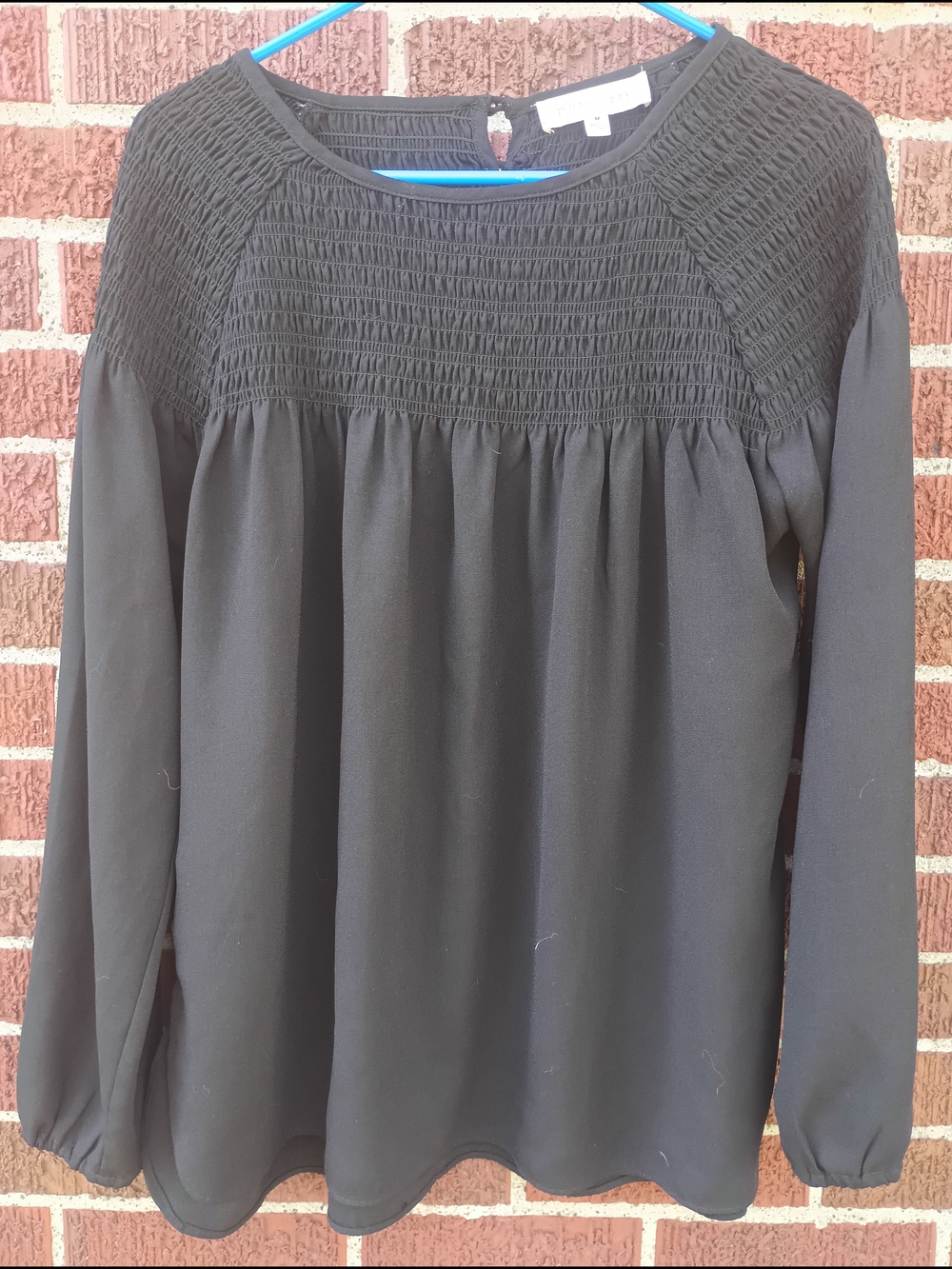 Smocked Ruffle Crew Neck Philosophy Blouse